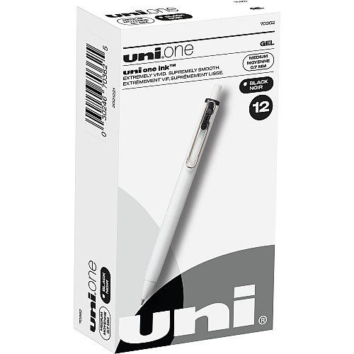 uni-ball uni&reg; ONE Gel Pen 0.7 mm Medium Pen Point - Black Ink - Gel-based - 1 Dozen (70362)