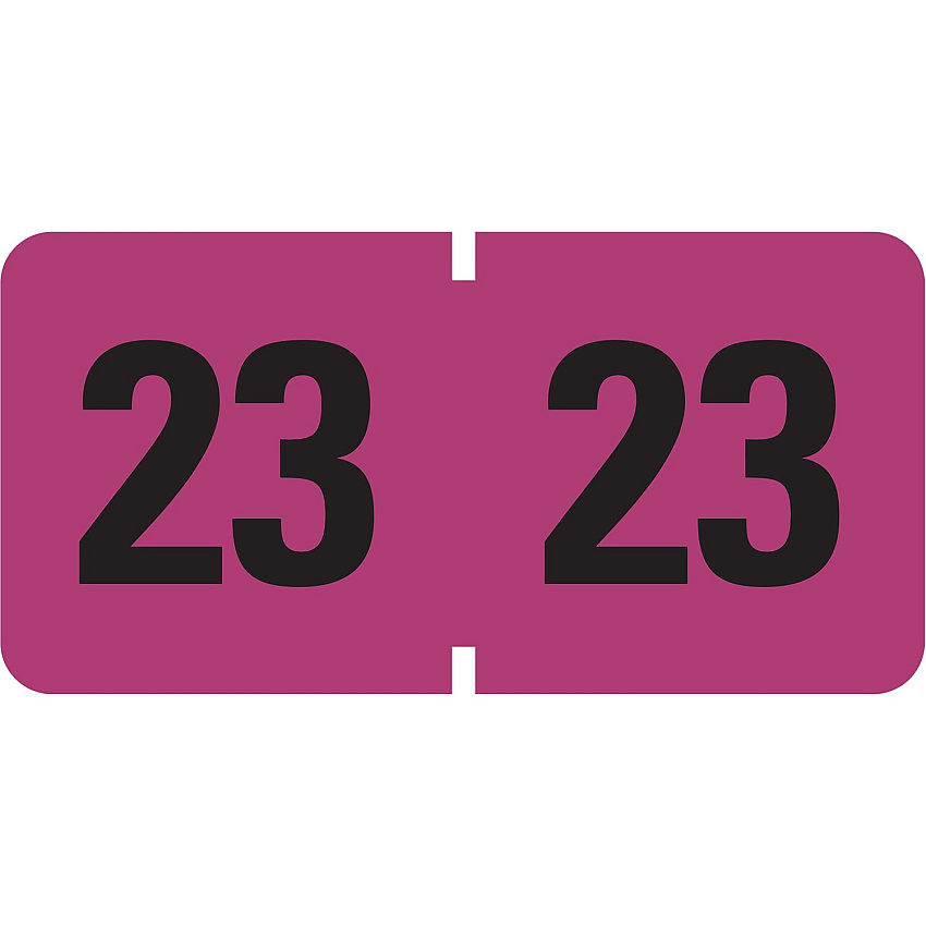 Smead ETYJ Color-Coded Year Labels 23 - 3/4" Height x 1 1/2" Width - Rectangle - Purple - Laminated - 500 / Roll - 500 / Roll (68323)
