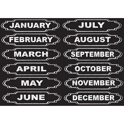 Ashley Magnetic Chalkboard Days of the Week 12 - Die-cut, Write on/Wipe off - 1 Each - Multicolor (19005)