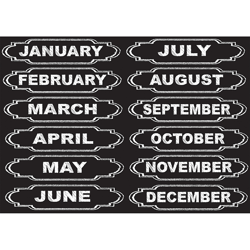 Ashley Magnetic Chalkboard Days of the Week 12 - Die-cut, Write on/Wipe off - 1 Each - Multicolor (19005)