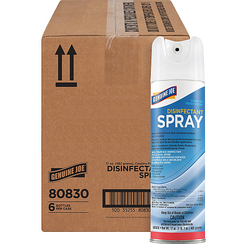Genuine Joe NSF Certified Disinfectant Spray 17 fl oz (0.5 quart) - 6 / Carton - Soft - Blue (GJO80830)