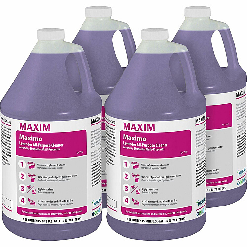 Maxim Lavender All-Purpose Cleaner Concentrate - 128 fl oz (4 quart) - Lavender Scent - 4 / Carton - Deodorize, Film-free, Rinse-free - Purple (05300041)