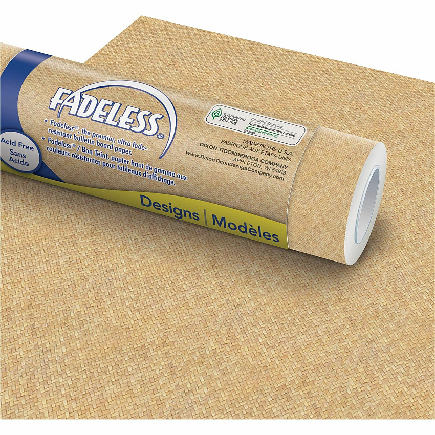 Fadeless Bulletin Board Paper Rolls Art Project, Craft Project, School, Home, Office Project - 48" Width x 50 ft Length - 50 lb Basis Weight - Brown - 1 Roll (P57095)