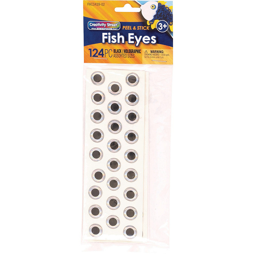 Creativity Street Creativity Street Fish Eyes Puppet, Art Project, Craft Project - Black, Clear - 124 / Pack (P343902)