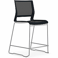 9 to 5 Seating Kip Stack Stool Black Swan Seat Color - Plastic Seat Material - Black Swan Back Color - Plastic Back Material - Chrome Frame Color - Sled Base - 1 Each (1080S24CFP01)