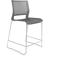 9 to 5 Seating Kip Stack Stool Dove Gray Seat Color - Plastic Seat Material - Dove Gray Back Color - Plastic Back Material - Chrome Frame Color - Sled Base - 1 Each (1080S24CFP14)