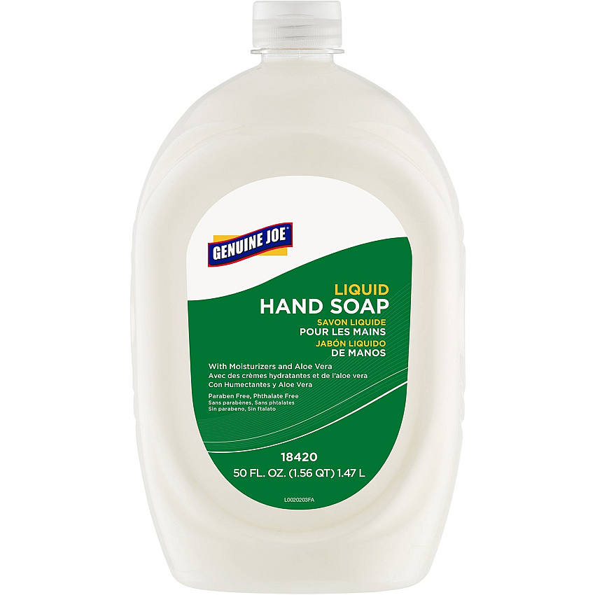 Genuine Joe Lotion Soap 1.56 quart - Bottle Dispenser - Hand, Skin - White - Anti-irritant - 1 Each (GJO18420)