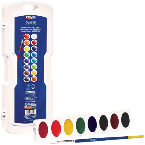 Prang 16 Oval Semi-Moist Watercolors (X16000)