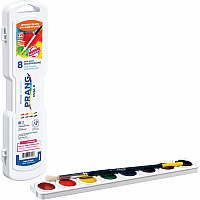Prang Semi-Moist Oval Pan 8-Watercolors Set 1 Each - Multicolor (X00800)
