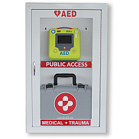 ZOLL Medical AED Combo Wall Cabinet with Alarm 22.5" Width x 8" Depth x 36" Height - Damage Resistant, See-through Window - Gray - Steel - 1 Each (891100048001)