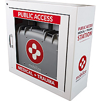 ZOLL Medical Rescue System Alarm Wall Cabinet 22.5" Width x 8" Depth x 21" Height - Damage Resistant, See-through Window, Wall Mountable - Gray - Steel - 1 Each (891100047001)