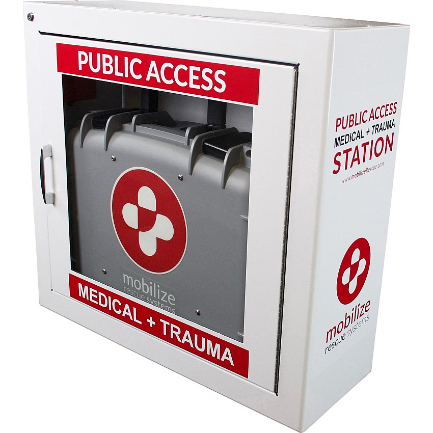 ZOLL Medical Rescue System Alarm Wall Cabinet 22.5" Width x 8" Depth x 21" Height - Damage Resistant, See-through Window, Wall Mountable - Gray - Steel - 1 Each (891100047001)