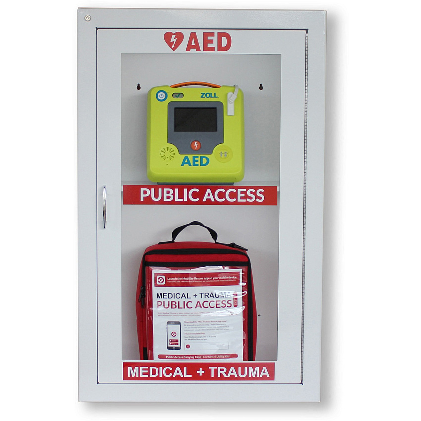 ZOLL Medical Public Rescue Station Wall Cabinet 14.3" Width x 7.9" Depth x 16.6" Height - Damage Resistant - Gray - Plastic - 1 Each (891100050001)