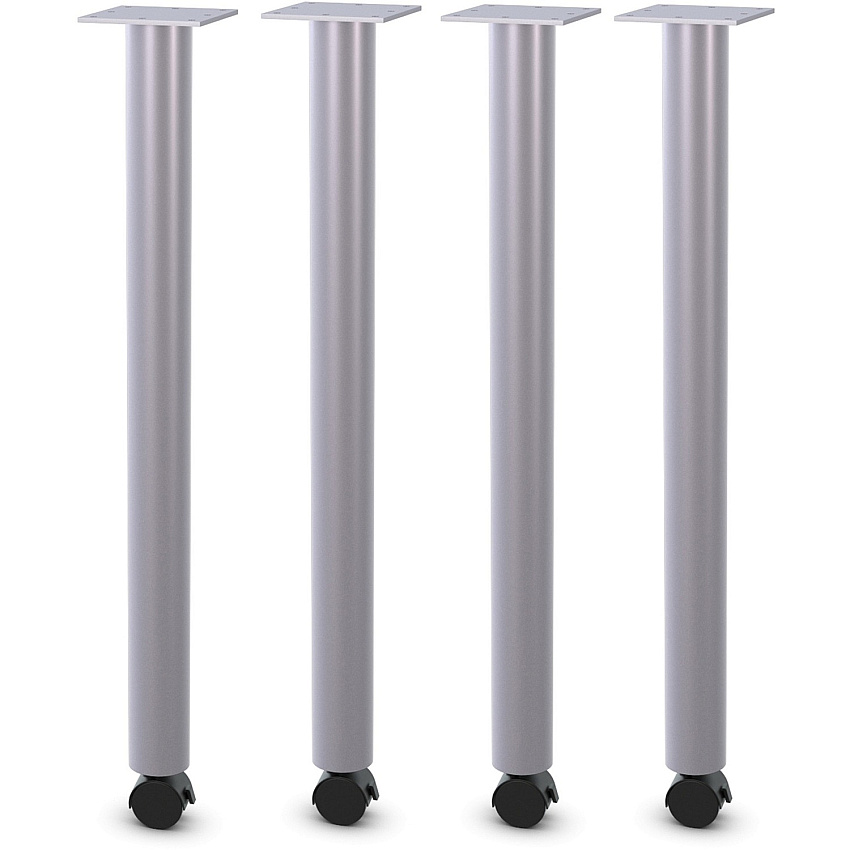 Lorell Tabletop Post Legs 27.8" Height x 1" Width x 2" Depth, x 2" Diameter Caster - Material: Steel - Finish: Gray (LLR60608)