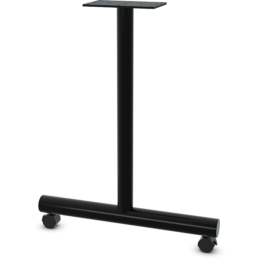 Lorell Tabletop Wheeled T-Leg Base Material: Tubular Steel - Finish: Black (LLR60609)