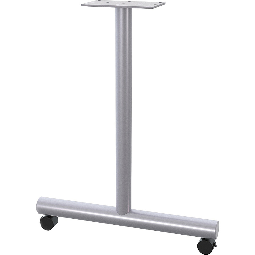 Lorell Tabletop Wheeled T-Leg Base 27.8" Height, x 2" Diameter Caster - Material: Tubular Steel - Finish: Gray (LLR60610)