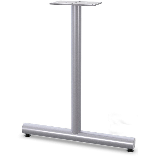 Lorell Tabletop T-Leg Base with Glides Material: Tubular Steel - Finish: Gray (LLR60612)