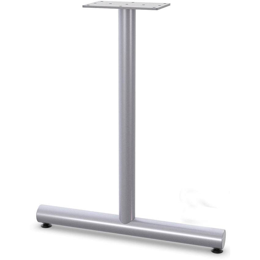 Lorell Tabletop T-Leg Base with Glides Material: Tubular Steel - Finish: Gray (LLR60612)