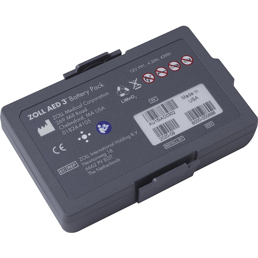 ZOLL Medical AED 3 Defibrillator Battery Pack For Defibrillator - 4200 mAh - 43 Wh - 12 V DC - 1 Each (8000000696)