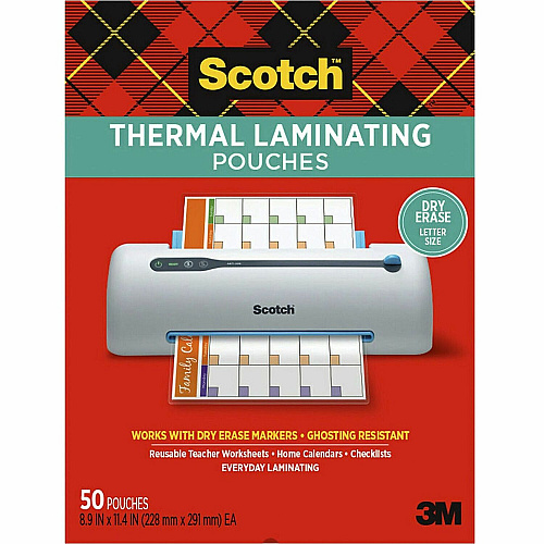 Scotch Laminating Pouch Sheet Size Supported: Letter - Laminating Pouch/Sheet Size: 8.90" Width x 11.40" Length - for Document, Artwork, Sign, Flyer, Schedule, Certificate, Home, Office, Classroom, Paper - Photo-safe, Tear Proof, Spill Resist (TP385450DE)