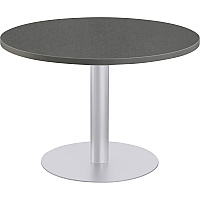 SpecialT Special-T Sienna Cafe Table Gray Round Top - Powder Coated, Metallic Silver Base - 1.25" Table Top Thickness x 42" Table Top Diameter - 29" Height - Assembly Required - High Pressure Laminate (HPL), Particleboard Top Material - 1 Each (SIEN42SM)