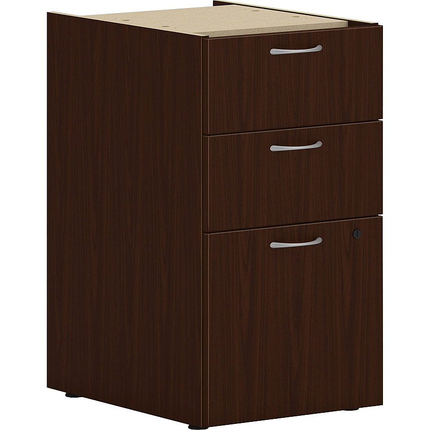 HON Mod HLPLPSBBF Pedestal 28" Height x 15" Width x 20" Depth - 3 x Box, File Drawer(s) - Finish: Traditional Mahogany, Laminate (PLPSBBFLT1)
