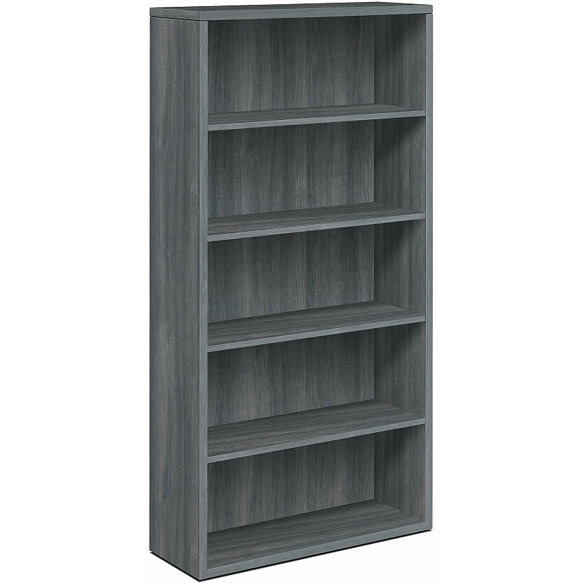 HON 10500 Bookcase 71" Height x 36" Width x 13.1" Depth - 5 Shelve(s) - Material: Laminate - Finish: Sterling Ash - Leveling Glide (105535LS1)