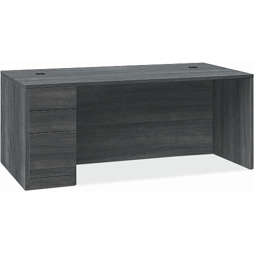 HON 10500 H105898L Pedestal Desk 29.5" Height x 66" Width x 36" Depth - 3 x Box, File Drawer(s)Left Side - Finish: Sterling Ash (105898LLS1)