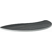 HON Build Series Wisp Shape Tabletop Half Round Top - 25" to 34" Adjustment x 54" Width x 30" Depth - Sterling Ash - 1 Each (SN3054ENLS1K)