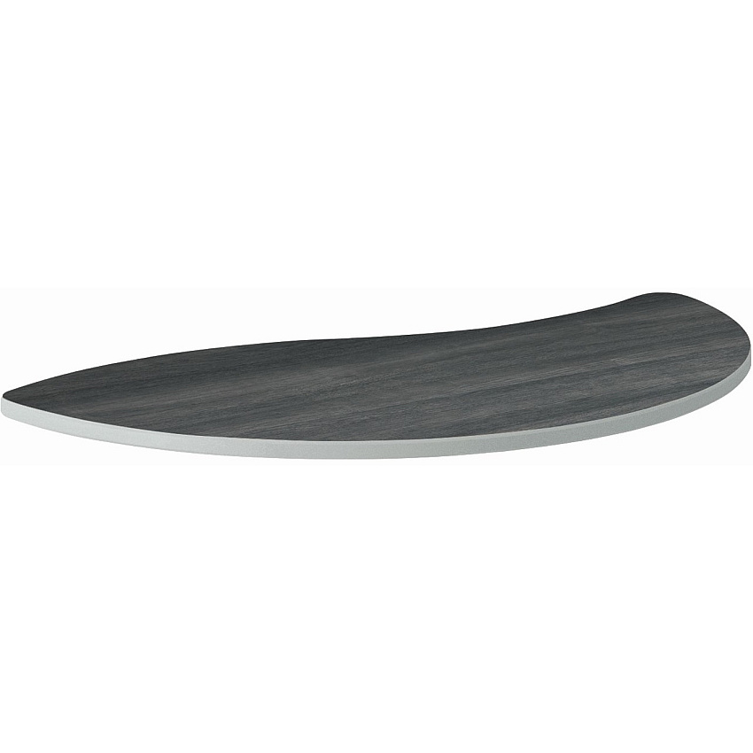 HON Build Series Wisp Shape Tabletop Half Round Top - 25" to 34" Adjustment x 54" Width x 30" Depth - Sterling Ash - 1 Each (SN3054ENLS1K)