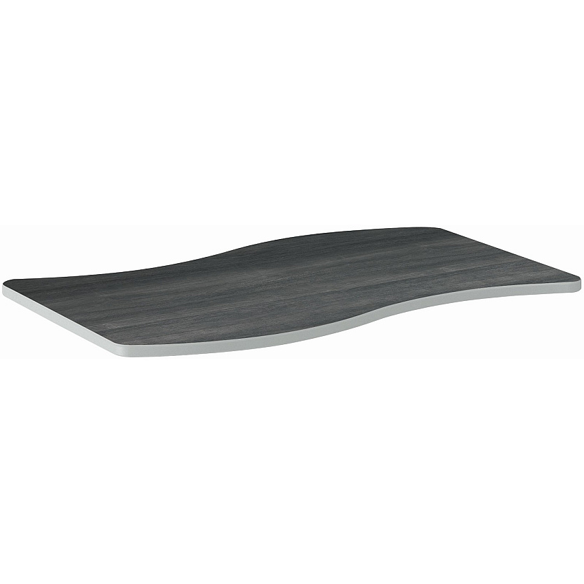 HON Build Series Ribbon Shape Tabletop Ribbon Top - 6 Seating Capacity - 25" to 34" Adjustment x 54" Width x 30" Depth - Sterling Ash - 1 Each (SW3054ENLS1K)