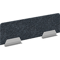 HON HUVDSAO1348 Privacy Screen 46" Width x 13" Height - Silver Frame - Polyethylene Terephthalate (PET) - Dark Gray - 1 Each (VDS1348Y4PR6)