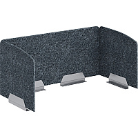 HON HUVAUS482420 Privacy Screen 46" Width x 20" Height x 23.3" Depth - Silver Frame - Polyethylene Terephthalate (PET) - Dark Gray - 1 Each (VAU4824Y4PR6)