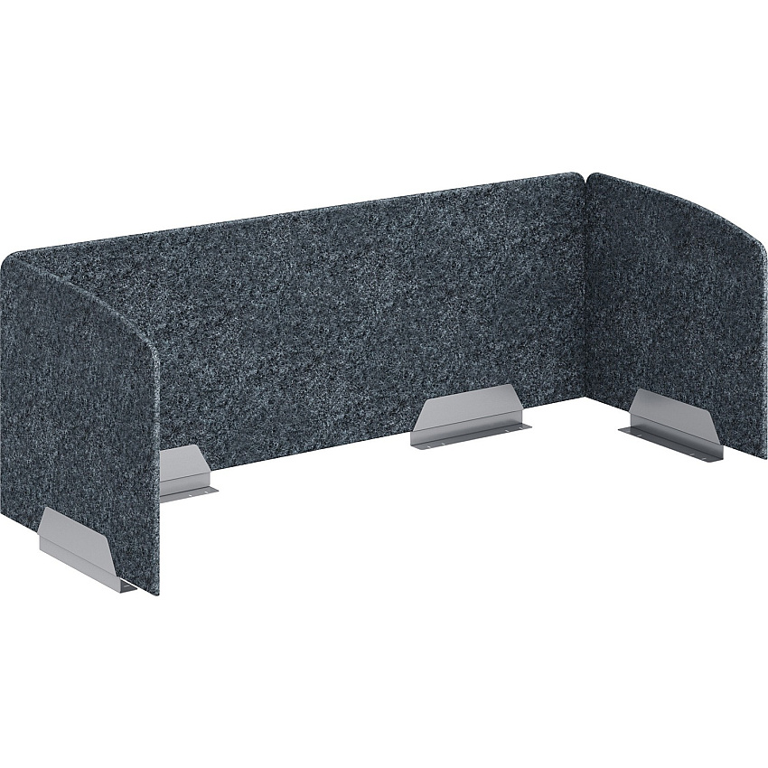 HON HUVAUS602420 Privacy Screen 58" Width x 20" Height x 23.3" Depth - Silver Frame - Polyethylene Terephthalate (PET) - Dark Gray - 1 Each (VAU6024Y4PR6)