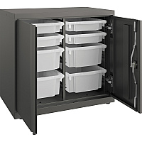 HON Flagship HFMSC182830RWB Storage Cabinet 30" Depth x 28" Height - Lockable, Leveling Glide, Removable Lock, Key Lock, Modular - Charcoal - Charcoal (SC182830LGS)
