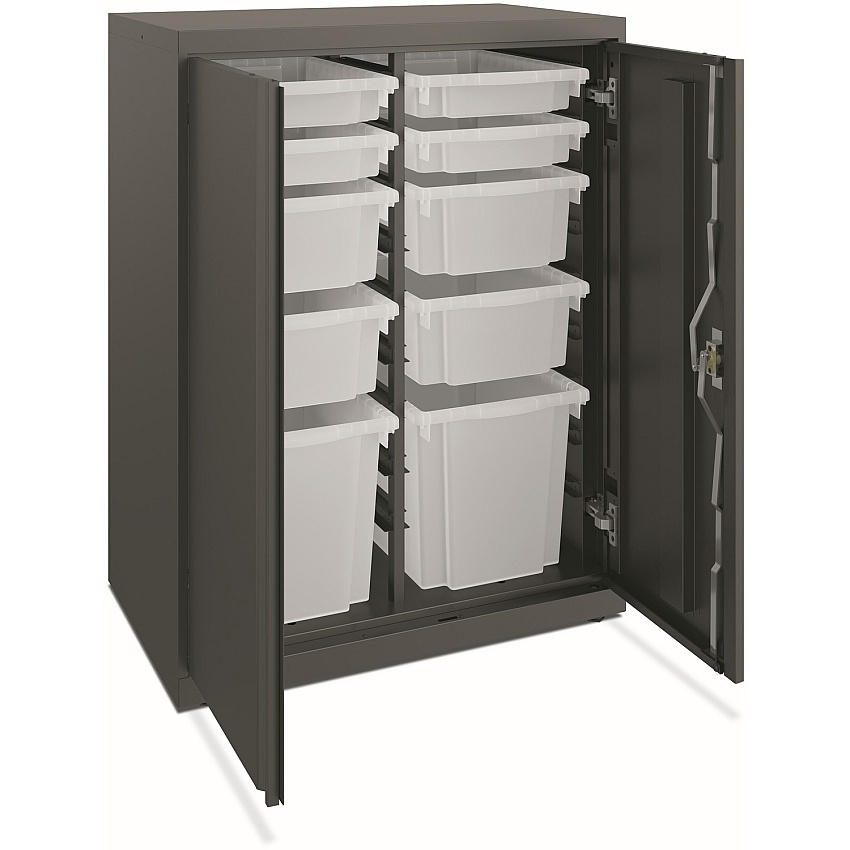 HON Flagship HFMSC183930RWB Storage Cabinet 30" Depth x 39" Height - Lockable, Leveling Glide, Removable Lock, Key Lock, Modular - Charcoal - Charcoal (SC183930LGS)