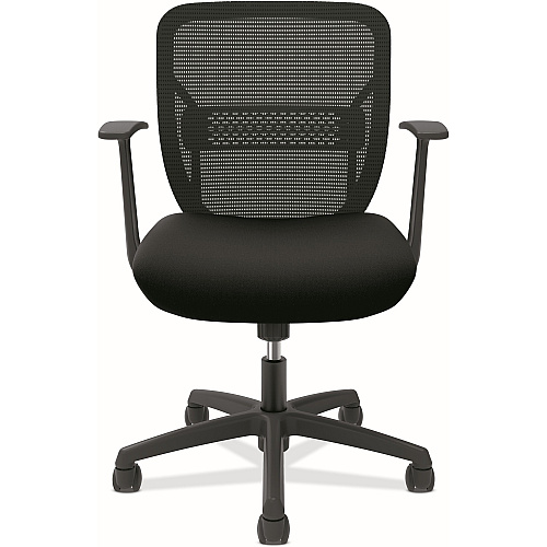 HON Gateway Chair Fabric Seat Material - Black Back Color - Mesh Back Material - Black Frame Color - Black - Armrest - 1 Each (GVFMZ1ACCF10)
