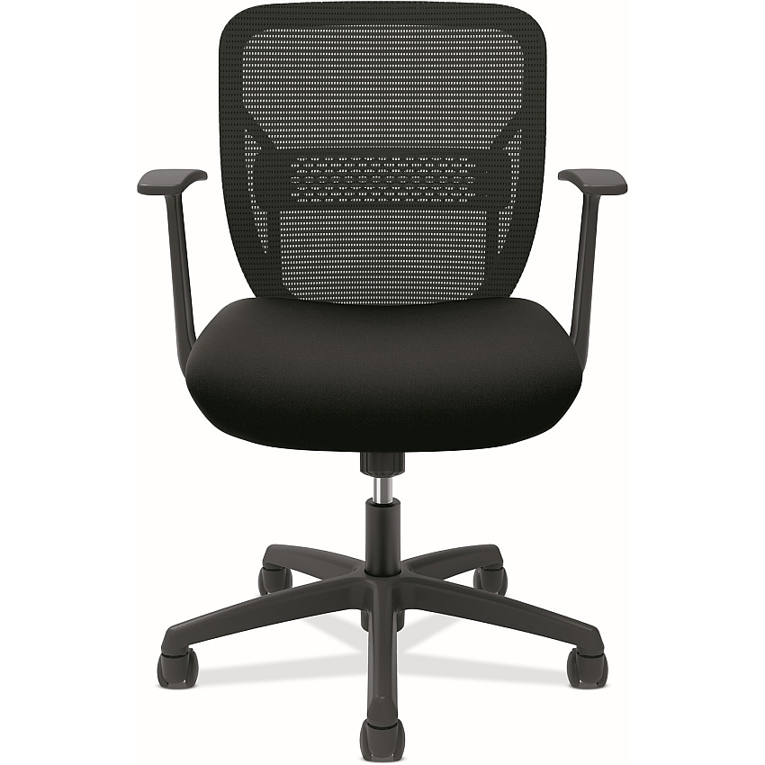 HON Gateway Chair Fabric Seat Material - Black Back Color - Mesh Back Material - Black Frame Color - Black - Armrest - 1 Each (GVFMZ1ACCF10)