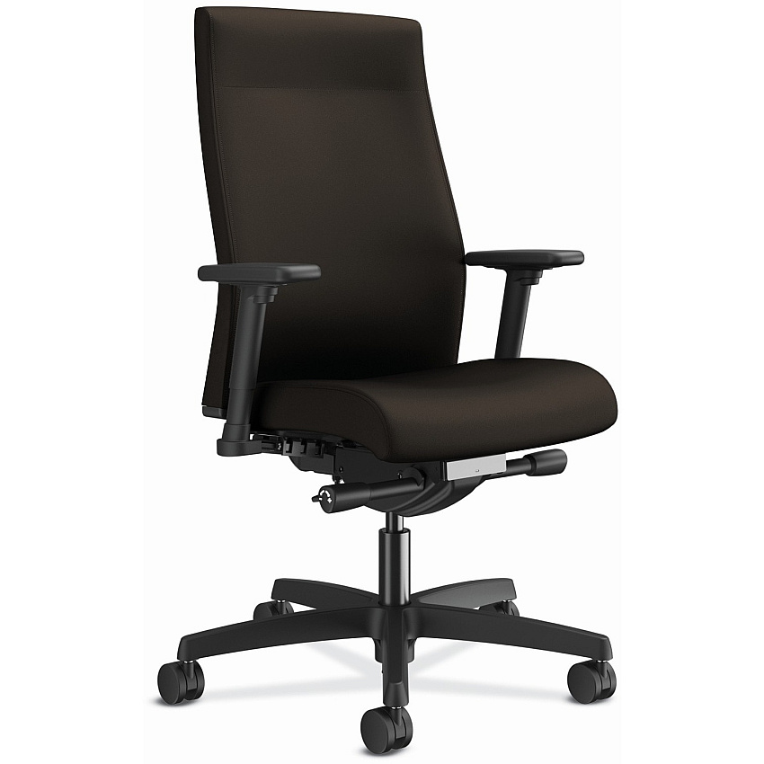 HON Ignition 2.0 Chair Espresso Seat Color - Espresso Back Color - Fabric Back Material - Black Frame Color - Mid Back - Espresso - 1 Each (I2UL2AC49TK)
