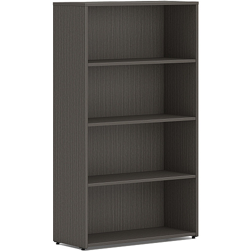 HON Mod HLPLBC3013B4 Book Case 53" Height x 30" Width x 13" Depth - 4 Shelve(s) - 2 Adjustable Shelf(ves) - Finish: Slate Teak - Adjustable Shelf, Durable, Laminated, Scratch Resistant, Spill Resistant, Stain Resistant (LBC3013B4LS1)
