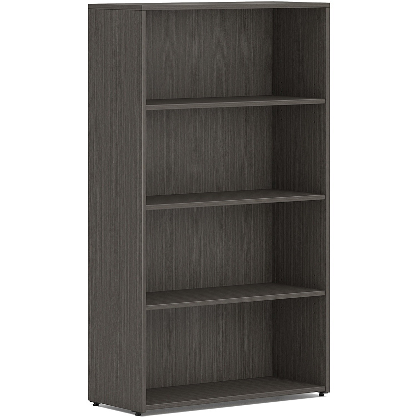HON Mod HLPLBC3013B4 Book Case 53" Height x 30" Width x 13" Depth - 4 Shelve(s) - 2 Adjustable Shelf(ves) - Finish: Slate Teak - Adjustable Shelf, Durable, Laminated, Scratch Resistant, Spill Resistant, Stain Resistant (LBC3013B4LS1)