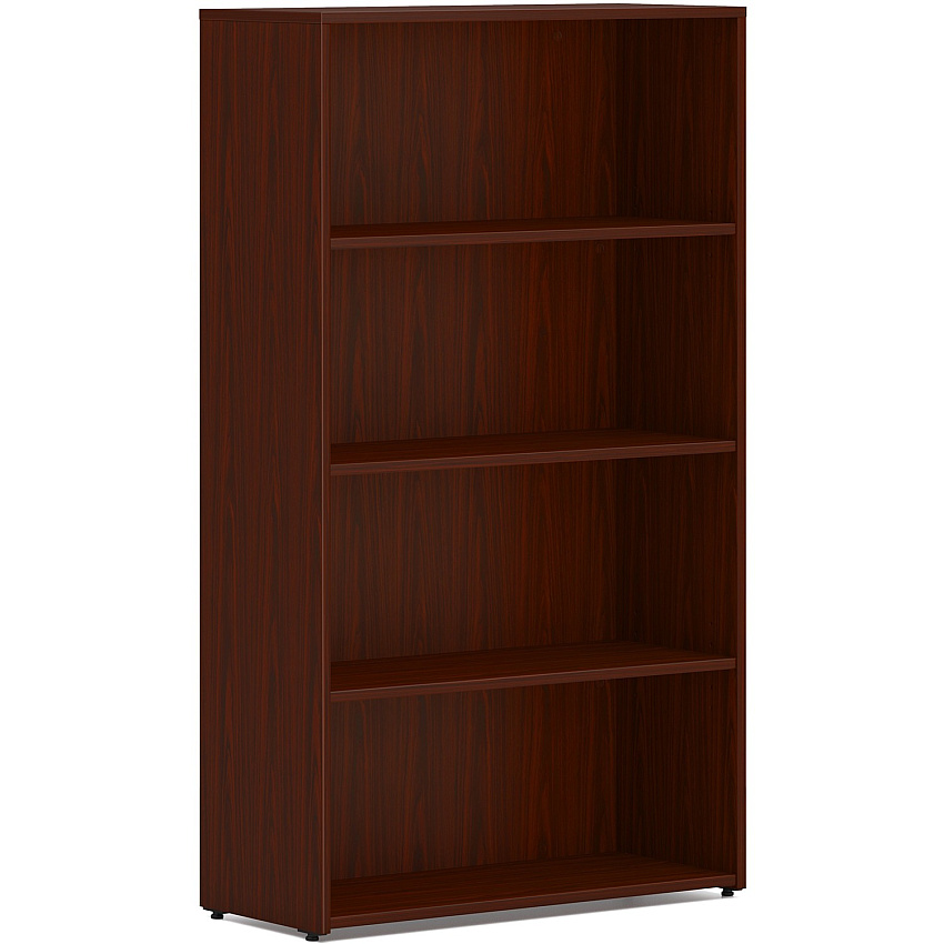 HON Mod HLPLBC3013B4 Book Case 53" Height x 30" Width x 13" Depth - 4 Shelve(s) - 2 Adjustable Shelf(ves) - Finish: Mahogany - Adjustable Shelf, Durable, Laminated, Scratch Resistant, Spill Resistant, Stain Resistant (LBC3013B4LT1)