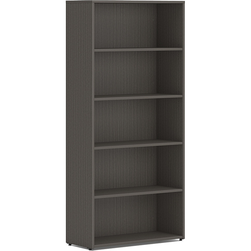 HON Mod HLPLBC3013B5 Book Case 65" Height x 30" Width x 13" Depth - 5 Shelve(s) - 3 Adjustable Shelf(ves) - Finish: Slate Teak - Adjustable Shelf, Durable, Laminated, Scratch Resistant, Spill Resistant, Stain Resistant (LBC3013B5LS1)