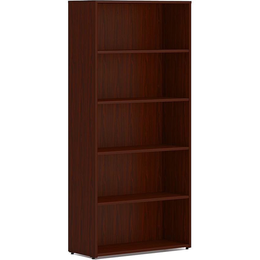 HON Mod HLPLBC3013B5 Book Case 65" Height x 30" Width x 13" Depth - 5 Shelve(s) - 3 Adjustable Shelf(ves) - Finish: Mahogany - Adjustable Shelf, Durable, Laminated, Scratch Resistant, Spill Resistant, Stain Resistant (LBC3013B5LT1)