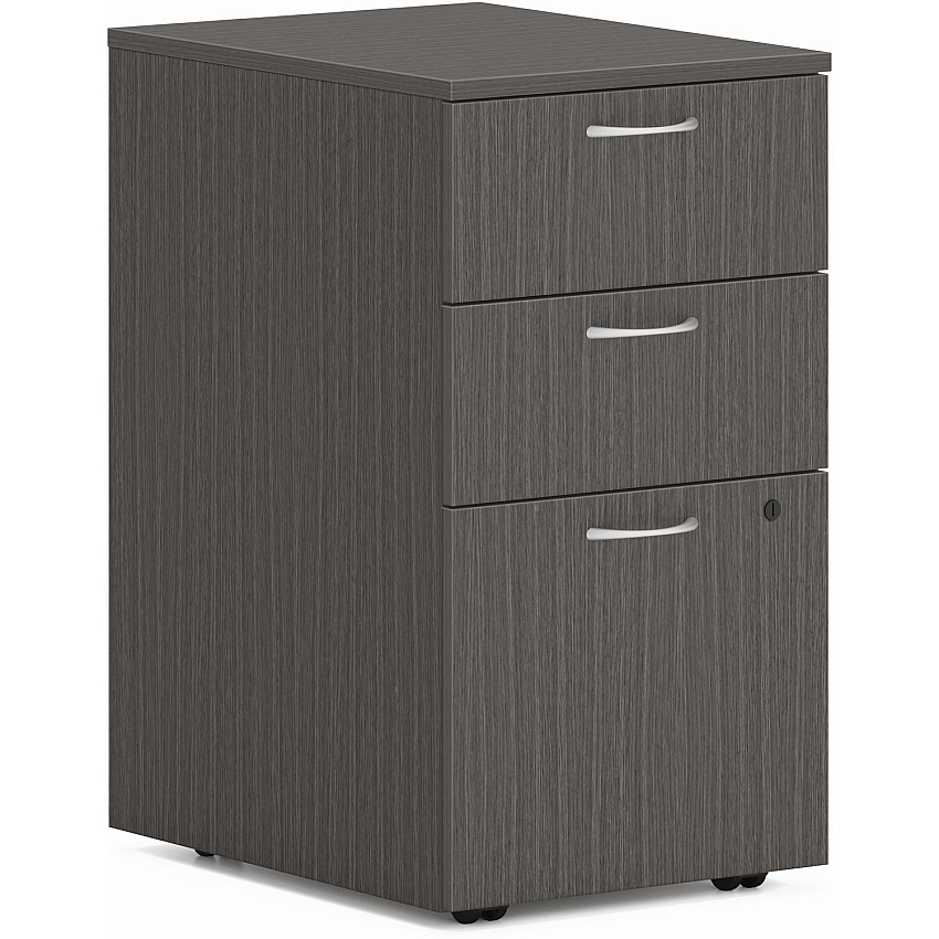 HON Mod HLPLPMBBF Pedestal 28" Height x 15" Width x 20" Depth - 3 x Box, File Drawer(s) - Finish: Slate Teak (PLPMBBFLS1)