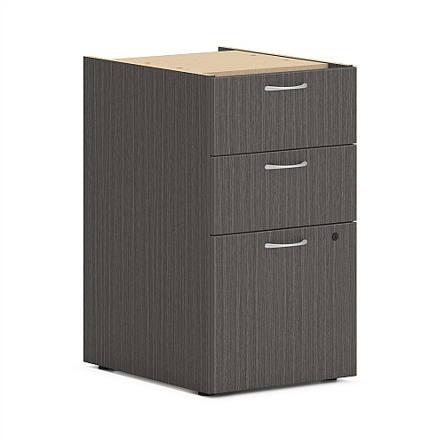 HON Mod HLPLPSBBF Pedestal 28" Height x 15" Width x 20" Depth - 3 x Box, File Drawer(s) - Finish: Slate Teak (PLPSBBFLS1)