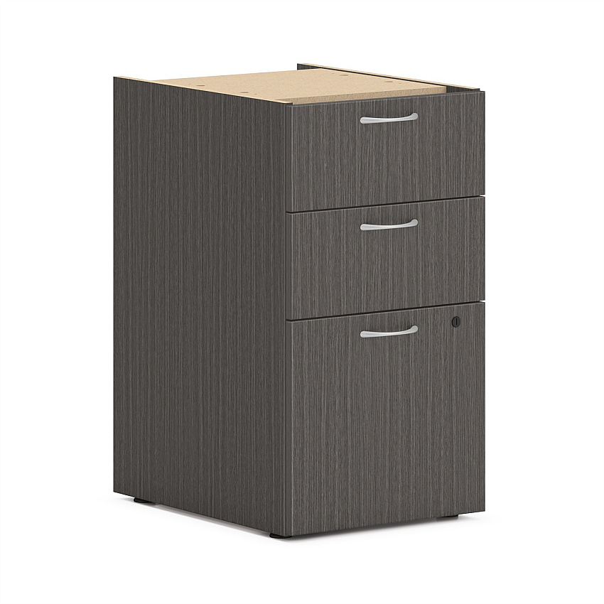 HON Mod HLPLPSBBF Pedestal 28" Height x 15" Width x 20" Depth - 3 x Box, File Drawer(s) - Finish: Slate Teak (PLPSBBFLS1)
