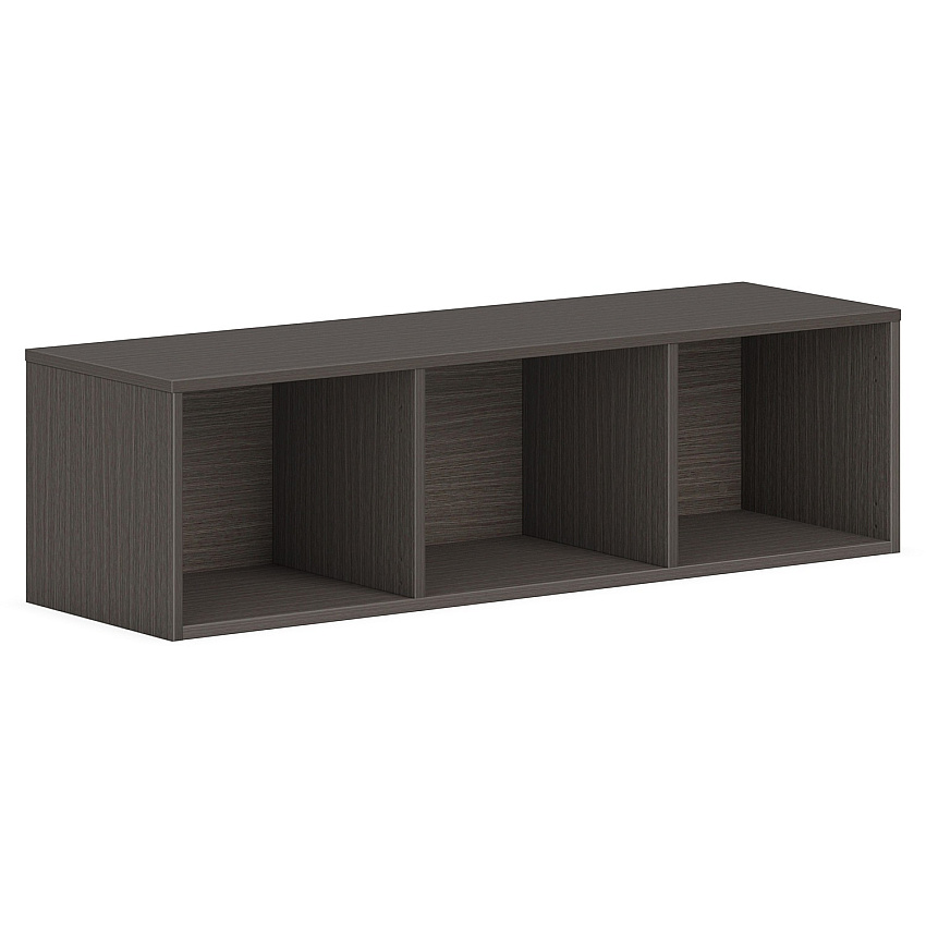 HON Mod Wall Mounted Storage | Open | 48"W | Slate Teak Finish 39.8" Height x 48" Width x 14" Depth - Finish: Slate Teak (PLWMH48LS1)