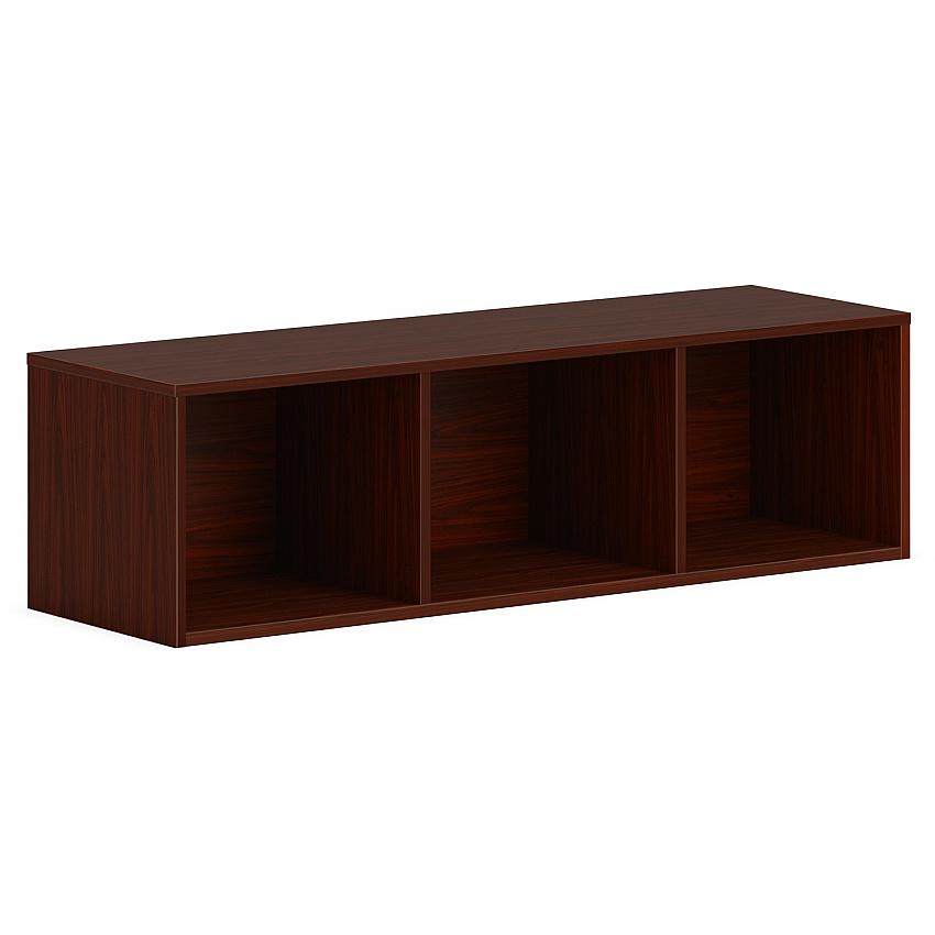 HON Mod Wall Mounted Storage | Open | 48"W | Traditional Mahogany Finish 39.8" Height x 48" Width x 14" Depth - Finish: Mahogany (PLWMH48LT1)