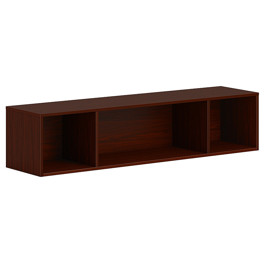 HON Mod Wall Mounted Storage | Open | 60"W | Traditional Mahogany Finish 39.8" Height x 60" Width x 14" Depth - Finish: Traditional Mahogany (PLWMH60LT1)